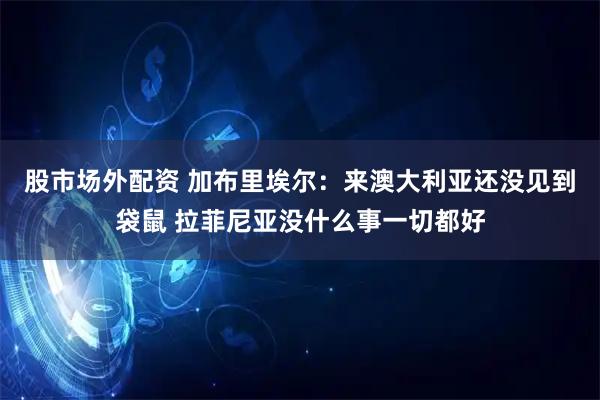 股市场外配资 加布里埃尔：来澳大利亚还没见到袋鼠 拉菲尼亚没什么事一切都好